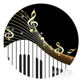 Lofaris Musical Notes Piano Theme Happy Birthday Round Backdrop